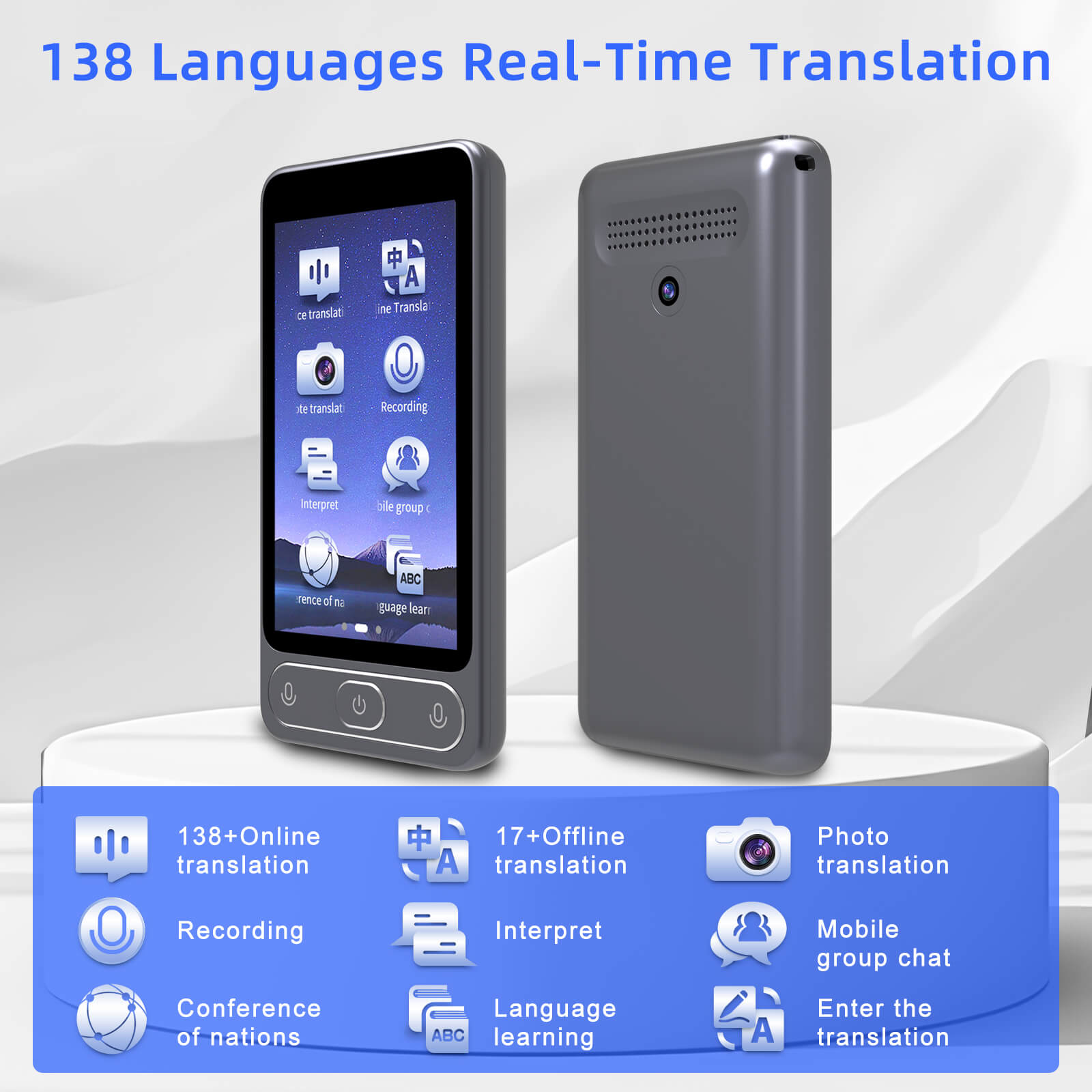 HEDDY Smart Voice Translator with Offline & Online Language Support - 142 Languages - IRAZA TECH