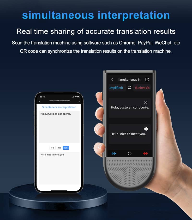 Portable AI - Powered Language Translator Device – Instant Two - Way Voice & Text Translation in 100+ Languages - IRAZA TECH