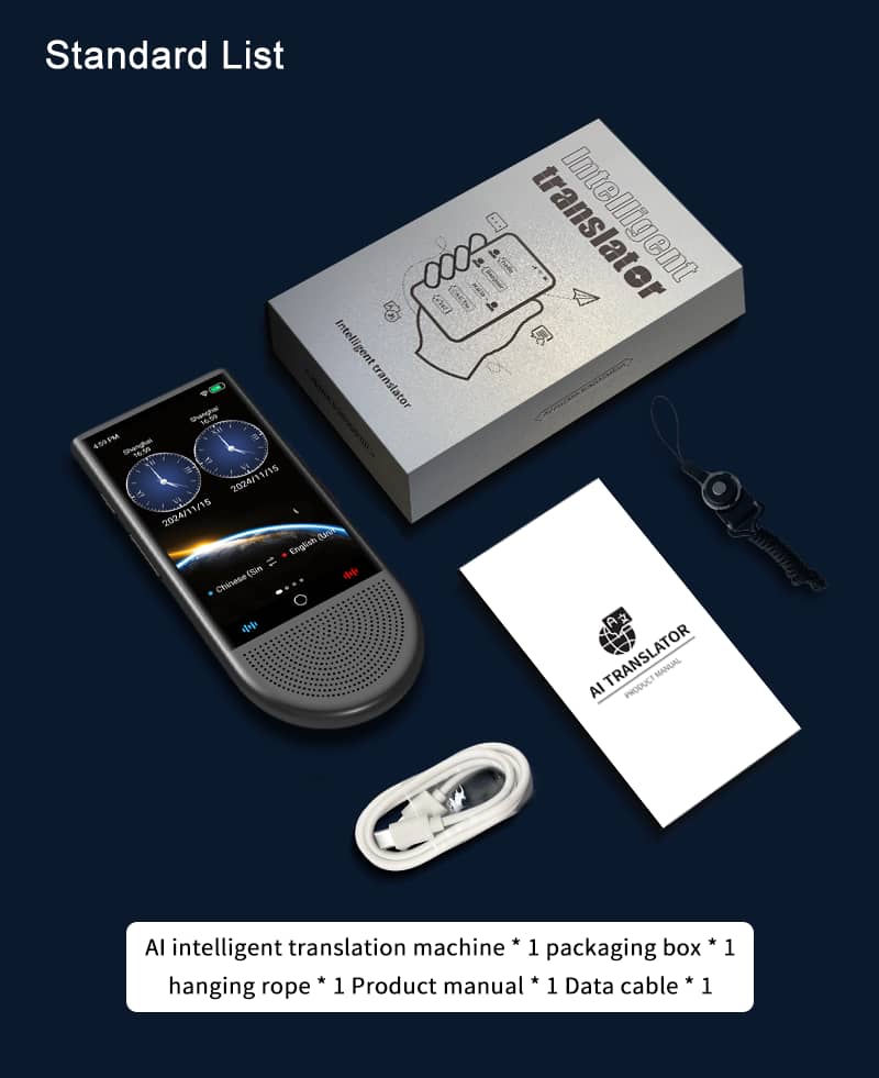 Portable AI - Powered Language Translator Device – Instant Two - Way Voice & Text Translation in 100+ Languages - IRAZA TECH